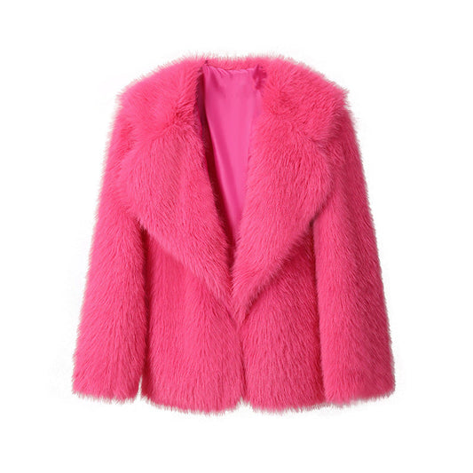 Lapel Clip Coat - Pink