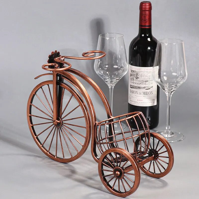 Vintage Bicycle Wine Rack & Glass Holder